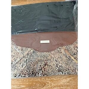 MICHE Clutch Handbag Brown Leopard Print Convertible Wallet Organizer shell only